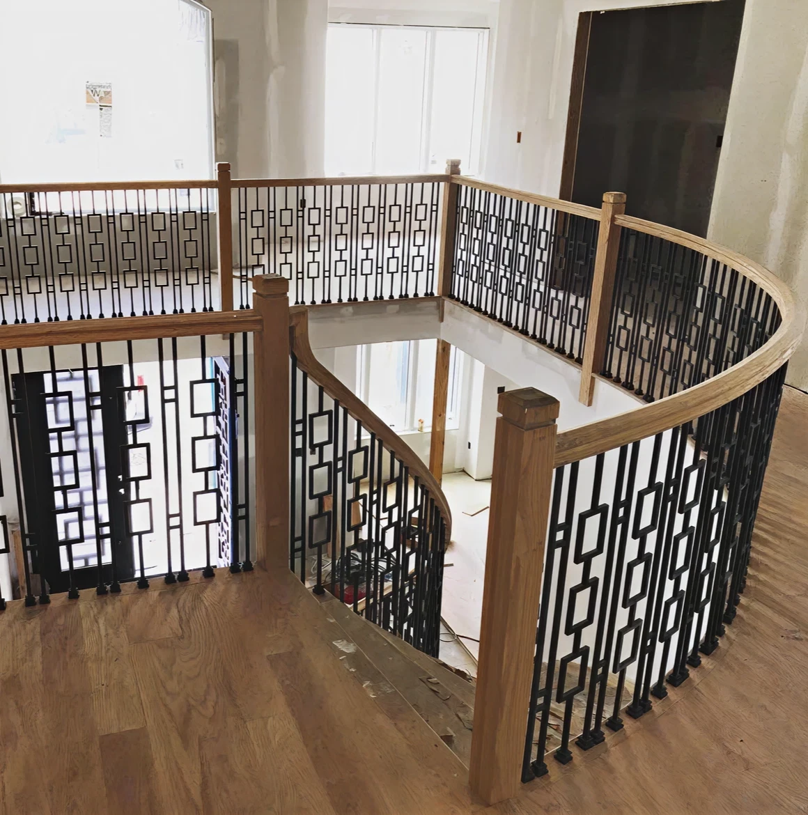 Open staircase with stylish railing details